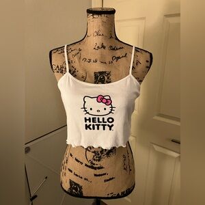 SHEIN White Hello Kitty pink bow Crop Top cami camisole XL 12 14